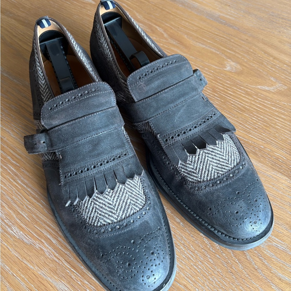 Lardini Brown Patterned Monk-Strap Shoe